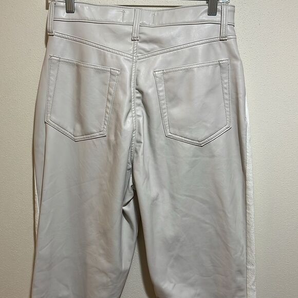 Abercrombie & Fitch LONG Curve Love Slim Straight Faux Leather Denim Jeans 29/8L - Picture 9 of 13